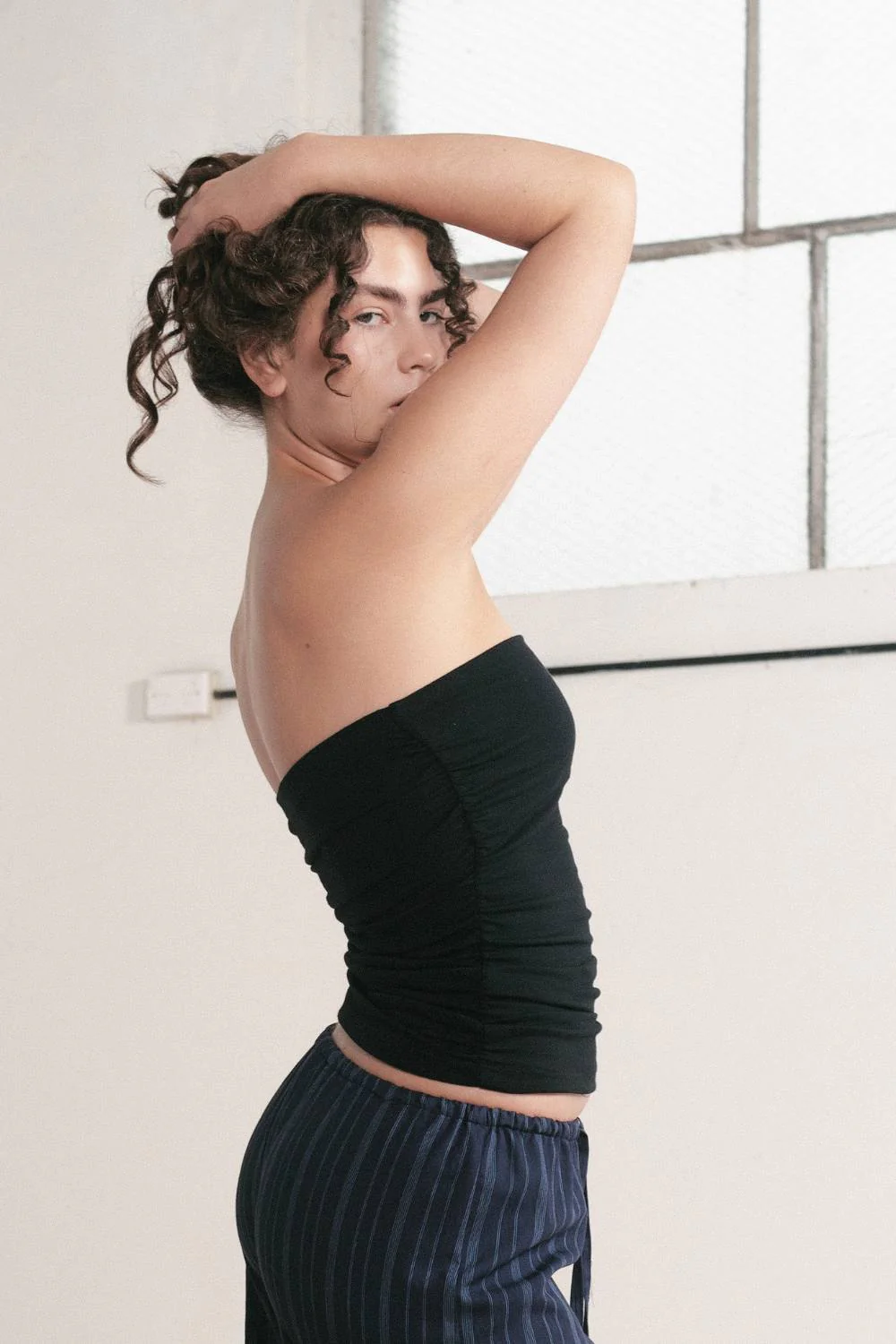 EVA GATHERED BOOB TUBE | BLACK - Image 3
