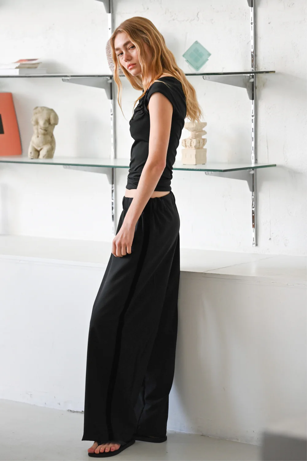 SAMIRA PANT | BLACK WITH VELVET TRIM - Image 5